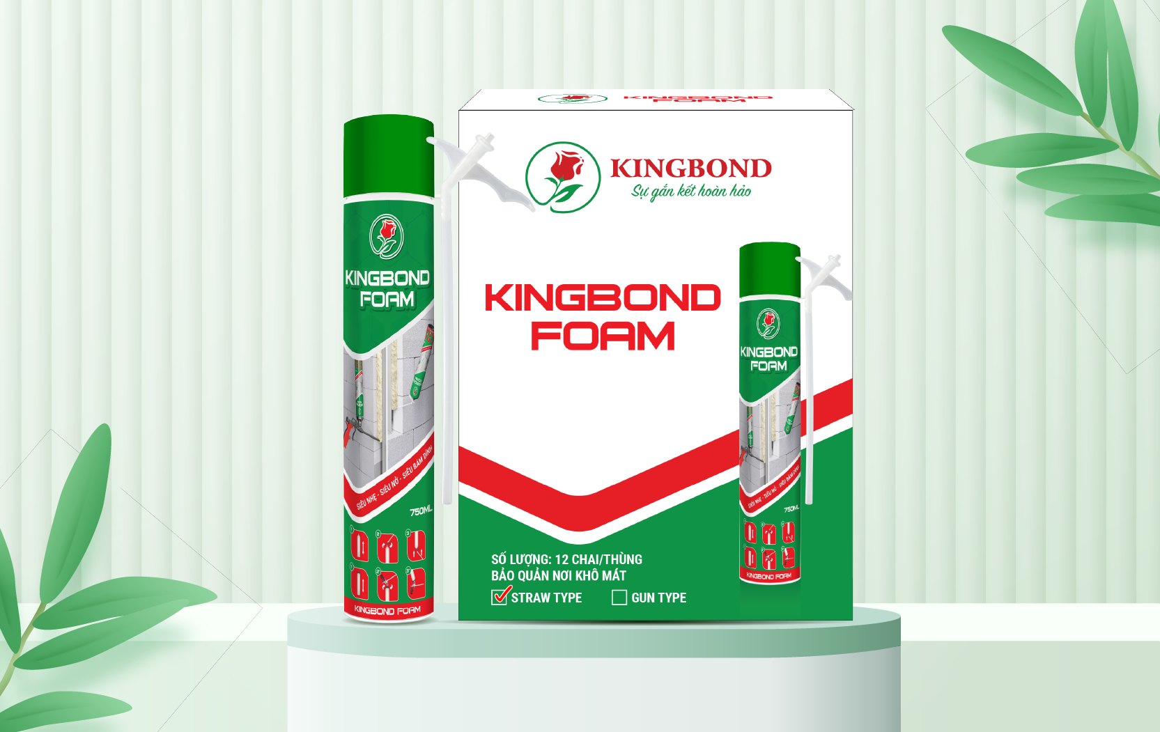 Keo bột nở Kingbond Foam strawtype - Công Ty TNHH Kingbond Việt Nam